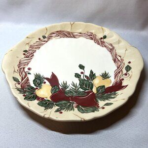 Wedgwood Home Wreath Handled Vintage Cake Plate Ribbon Fruit Amway England 1998